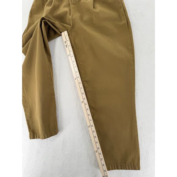 Bershka Paperbag Waist Pants High Rise Ankle Chino Trousers Gold Brown 4 - Picture 9 of 9